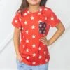 Girl's Star Sparkled Red Tee -Ariat || HOOey || Cinch Shop K7365B