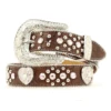 Girl's Nocona Brown Heart Concho Belt -Ariat || HOOey || Cinch Shop N4425202