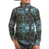 Kid's Black And Teal Aztec Pullover 2 Kid's Black And Teal Aztec Pullover -Ariat || HOOey || Cinch Shop PRKO91RZXV A