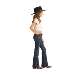 Rock & Roll Girl's Trouser Jeans -Ariat || HOOey || Cinch Shop RRGD5MR0GG B