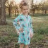 Shea Baby Turquoise Running Horse Long Sleeve Fringe Dress -Ariat || HOOey || Cinch Shop SDRF04