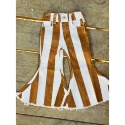 Mustard & White Striped Flares